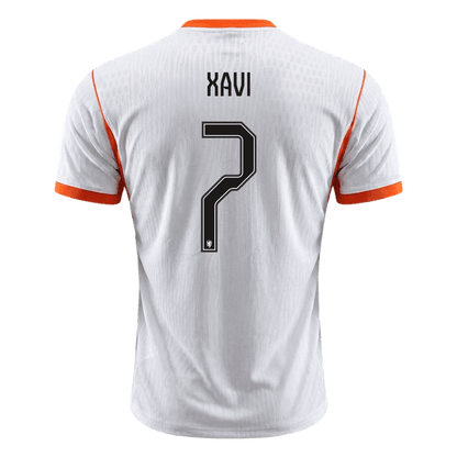 Versão do Jogador XAVI #7 Países Baixos Fora Copa do Mundo Futebol Camisas 2026 Branco