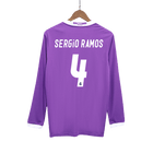 Camisola SERGIO RAMOS #4 Real Madrid Retro Fora Manga Comprida 2016/17