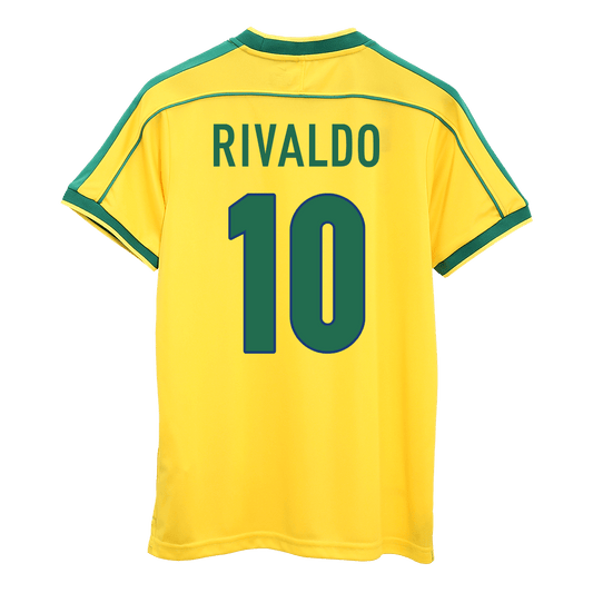 RIVALDO #10 Brazil Retro Jersey Home Soccer Shirt 1998 -World Cup 2025/26