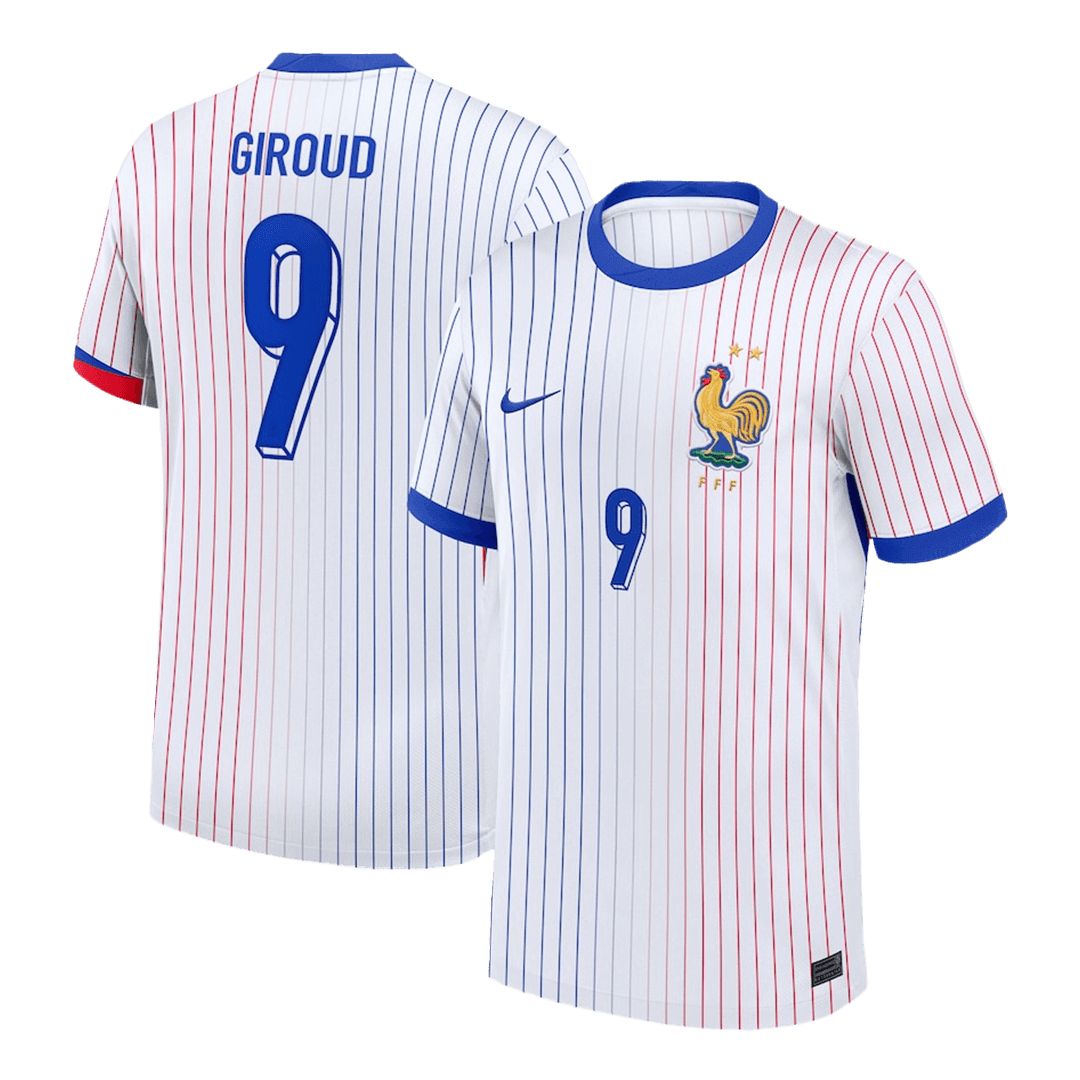 Camisola de futebol GIROUD #9 França Fora Camisola personalizada 2025/26