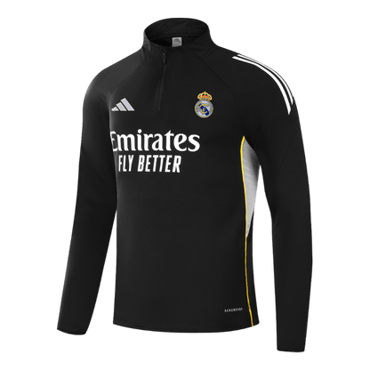 Real Madrid Infantil Zíper Moletom Conjunto (Top+Pants) 2025/26 Preto