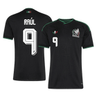 Versão do Jogador RAÚL #9 México Terceira Copa do Mundo Futebol Camisas 2026 Preto