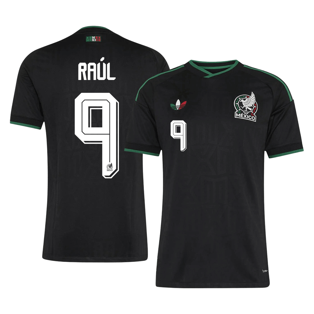 Versão do Jogador RAÚL #9 México Terceira Copa do Mundo Futebol Camisas 2026 Preto