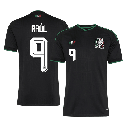 Versão do Jogador RAÚL #9 México Terceira Copa do Mundo Futebol Camisas 2026 Preto