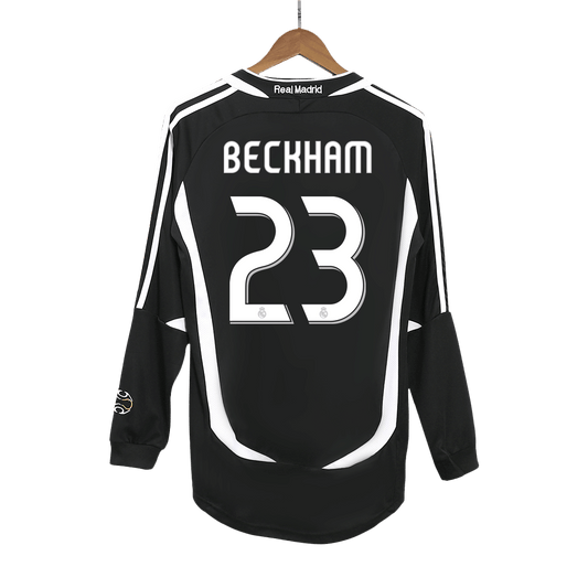 Real Madrid BECKHAM #23 Retro Jersey Away Soccer Shirt 2006/07 2025/26