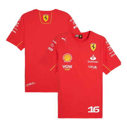 Camiseta Ferrari F1 Racing Team Charles Leclerc #16 2024 camisola de futebol