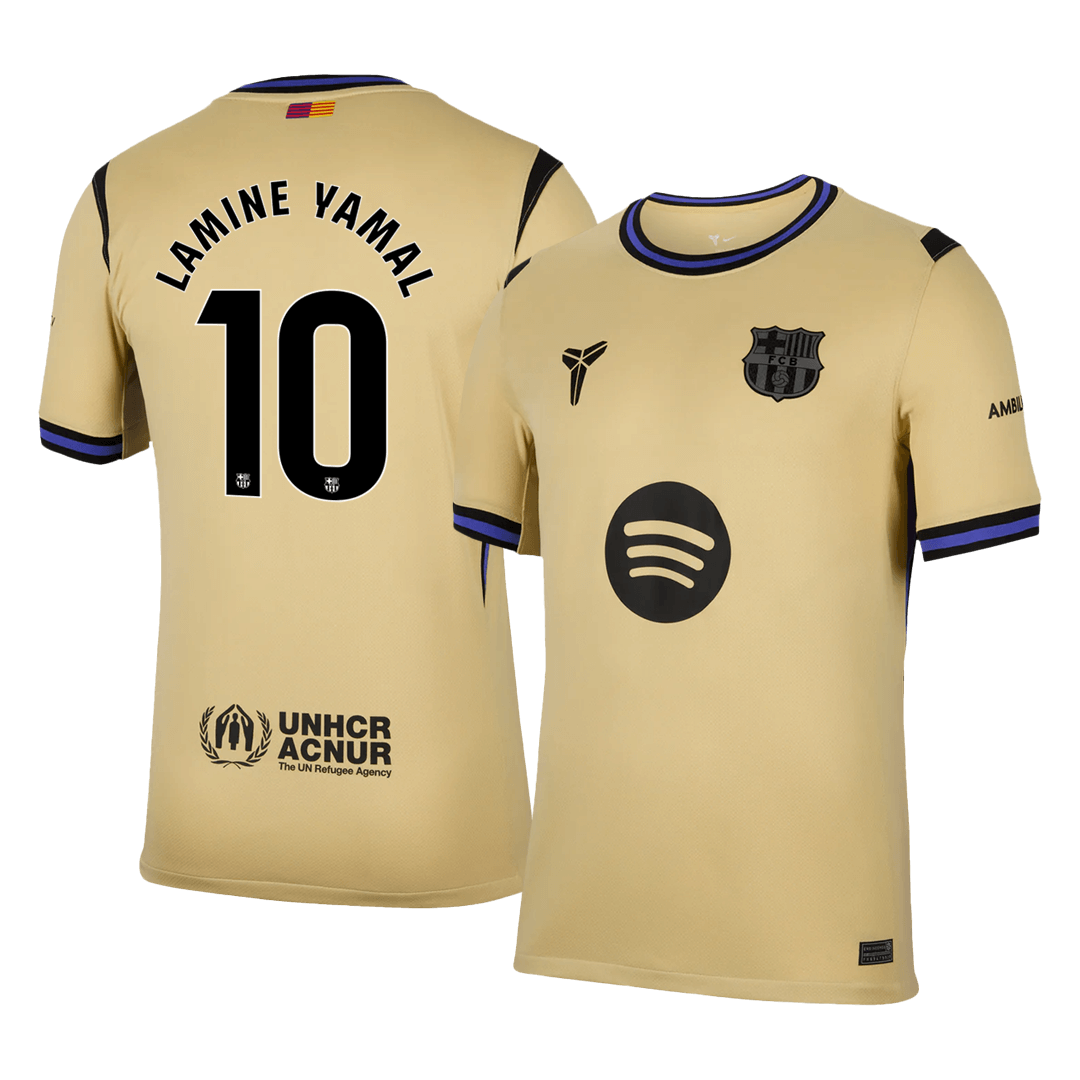 LAMINE YAMAL #10 Barcelona Fora Camisa 2025/26- Amarelo camisola de futebol