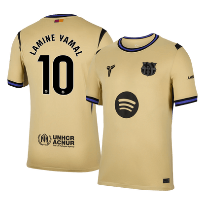 LAMINE YAMAL #10 Barcelona Fora Camisa 2025/26- Amarelo camisola de futebol