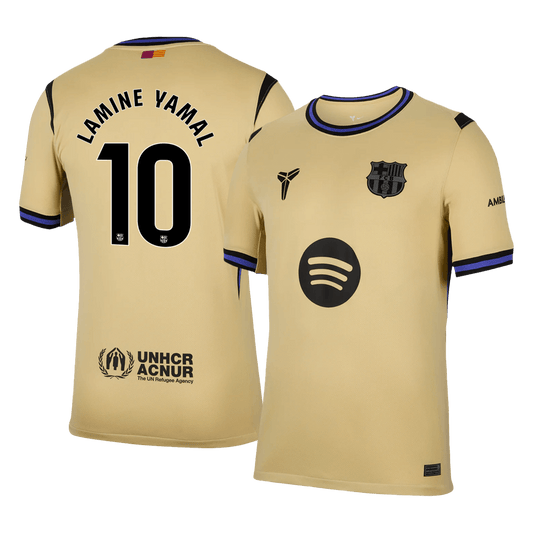 LAMINE YAMAL #10 Barcelona Fora Camisa 2025/26- Amarelo camisola de futebol