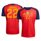 Versão do Jogador CUBARSÍ #22 Spain Casa Copa do Mundo Futebol Camisas 2026 Vermelho