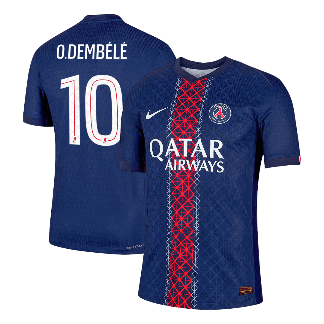 Jogador O.DEMBÉLÉ #10 PSG Casa Futebol Camisas 2025/26 Marinha camisola de futebol