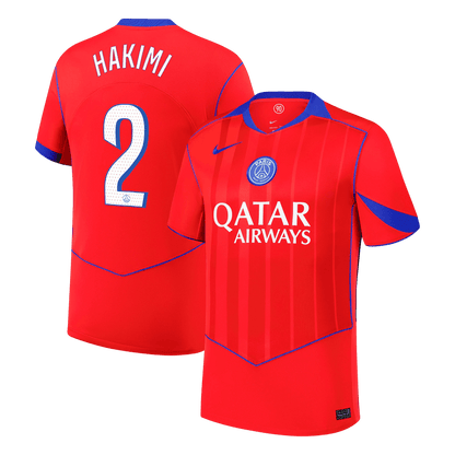 HAKIMI #2 PSG Terceira Camisa 2025/26 Vermelho camisola de futebol