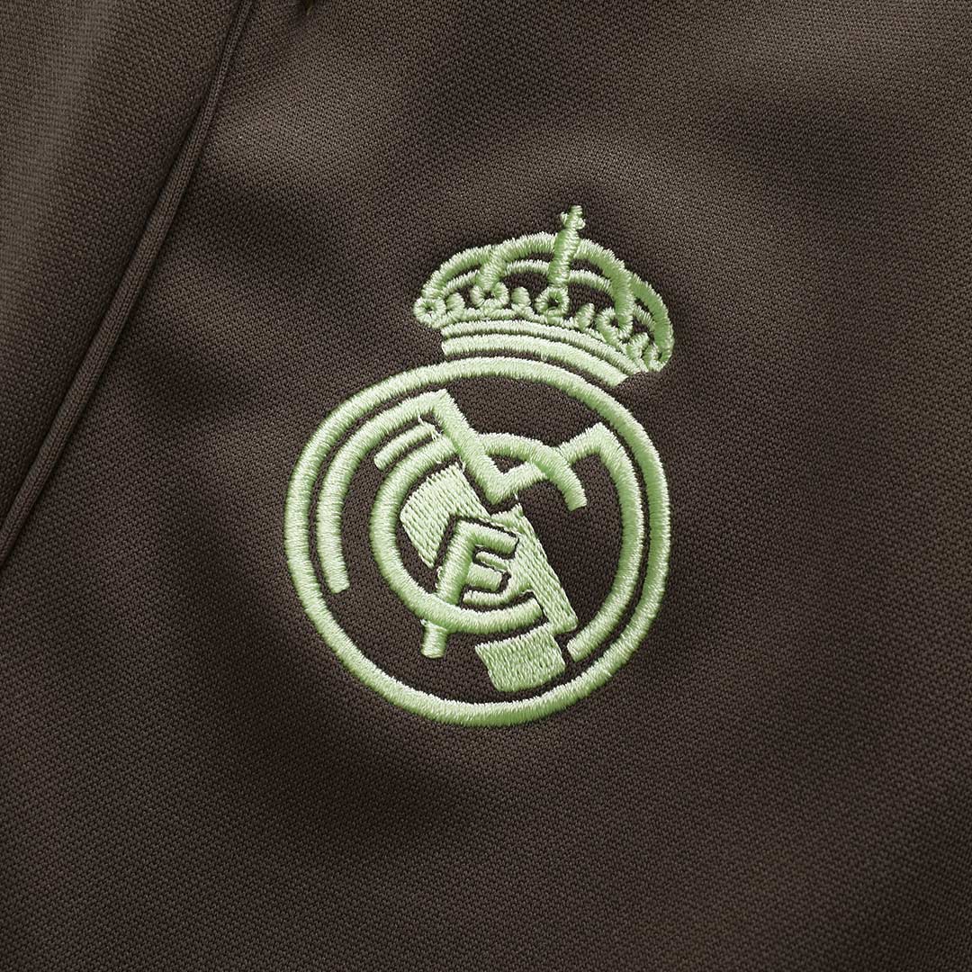 Real Madrid Infantil Zíper Moletom Conjunto (Top+Pants) 2025/26 Verde