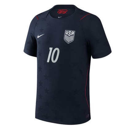 Versão do Jogador PULISIC #10 EUA Fora Copa do Mundo Futebol Camisas 2026 Preto