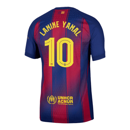 Jogador LAMINE YAMAL #10 Barcelona Casa UCL Futebol Camisas 2025/26