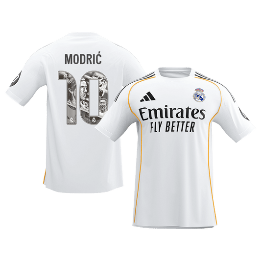 【Super Qualidade】MODRIĆ Special #10 Real Madrid
 Casa Futebol Especial Camisa 2025/26 Branco camisol