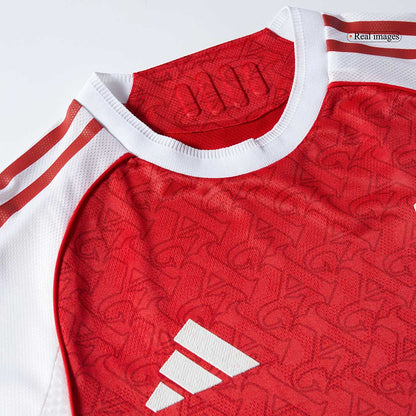 Jogador SALIBA #2 Arsenal Casa Futebol Camisas 2025/26 Vermelho