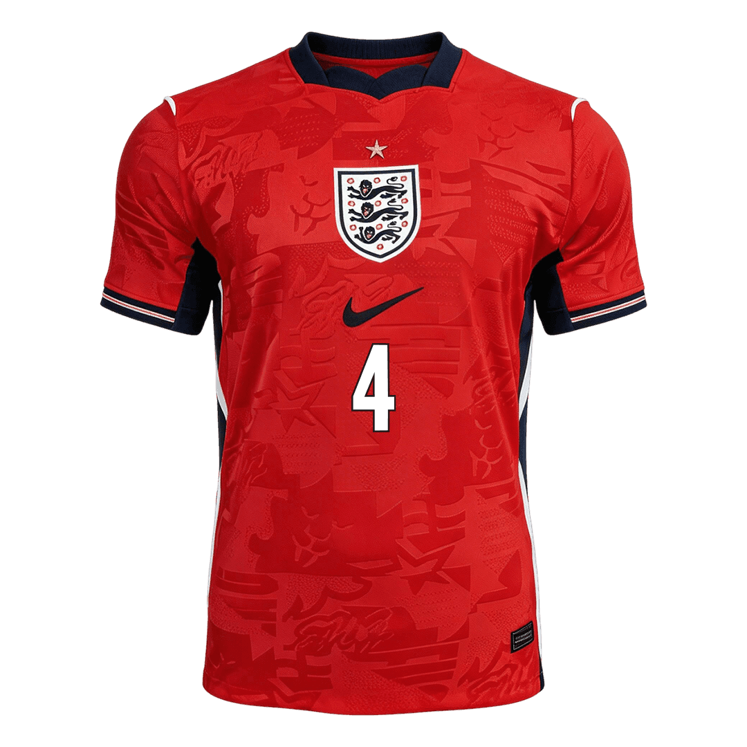 RICE #4 Inglaterra Fora Copa do Mundo Camisa 2026 Vermelho