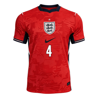 RICE #4 Inglaterra Fora Copa do Mundo Camisa 2026 Vermelho