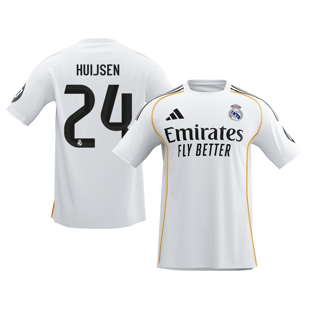 【Super Qualidade】HUIJSEN #24 Real Madrid
 Casa Futebol Camisa 2025/26 Branco camisola de futebol