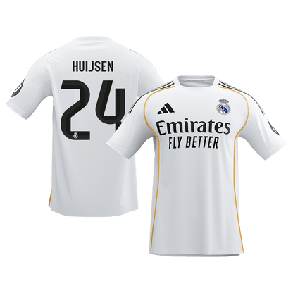 【Super Qualidade】HUIJSEN #24 Real Madrid
 Casa Futebol Camisa 2025/26 Branco camisola de futebol