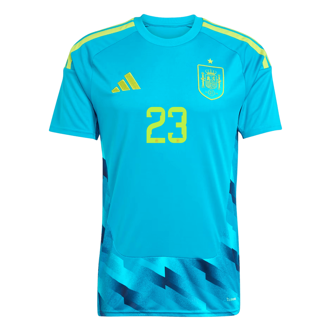 UNAI SIMÓN #23 Spain Goleiro Copa do Mundo Camisa 2026 Azul
