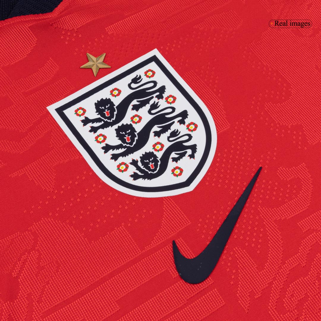 Versão do Jogador RICE #4 Inglaterra Fora Copa do Mundo Futebol Camisas 2026 Vermelho