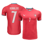 Versão do Jogador RONALDO #7 Portugal Casa Copa do Mundo Futebol Camisas 2026 Vermelho