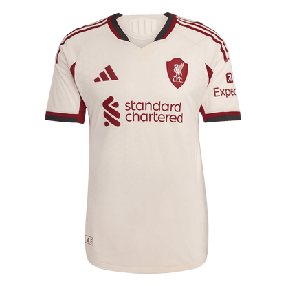 Jogador SZOBOSZLAI #8 Liverpool Fora Futebol Camisas 2025/26 Branco