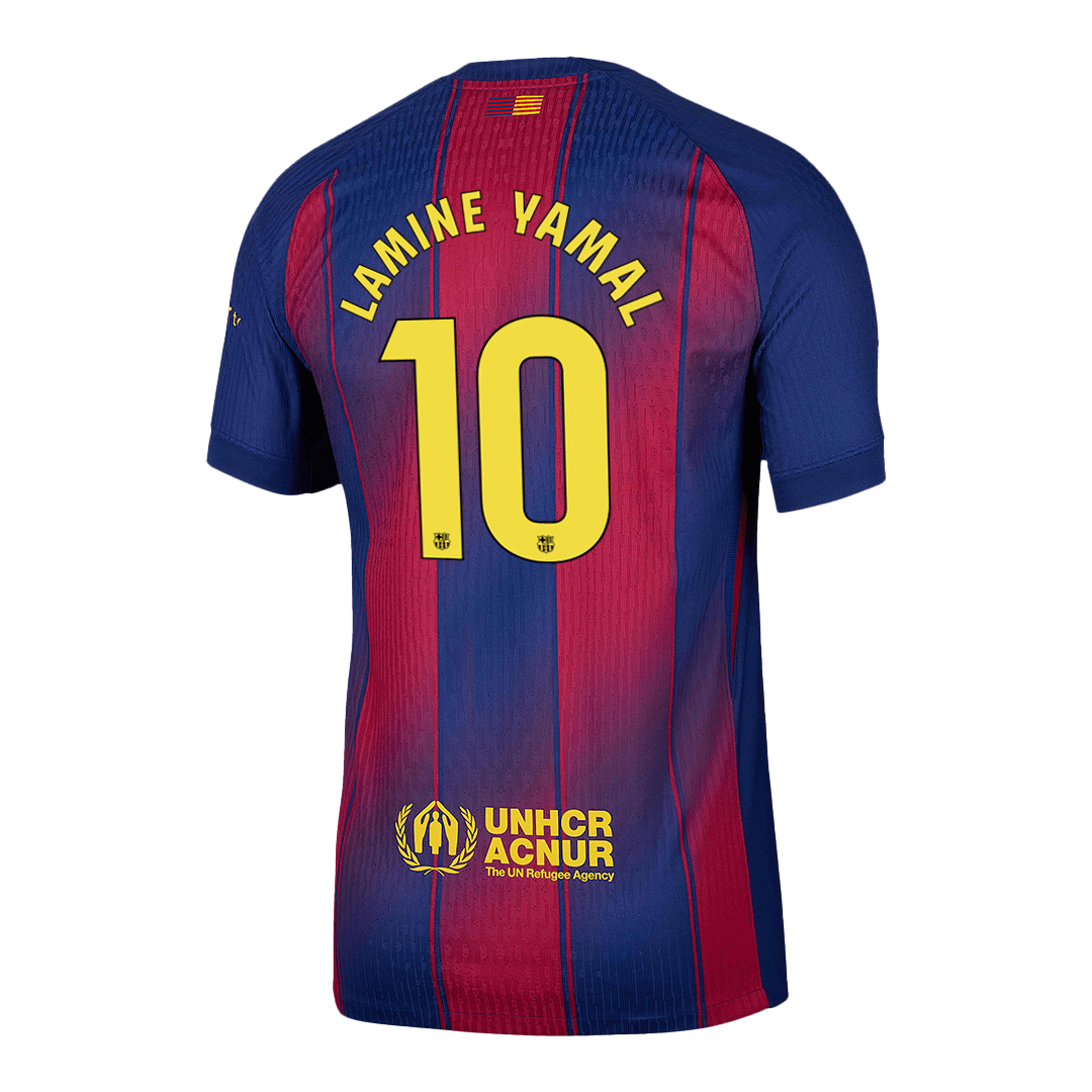 Jogador  LAMINE YAMAL #10 Barcelona Casa Futebol Camisas 2025/26