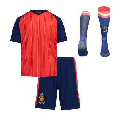 Spain Infantil 
 Casa Copa do Mundo World Cup Futebol Camisa Conjunto (Camisa+Shorts+Meias) 2026 Vermelho