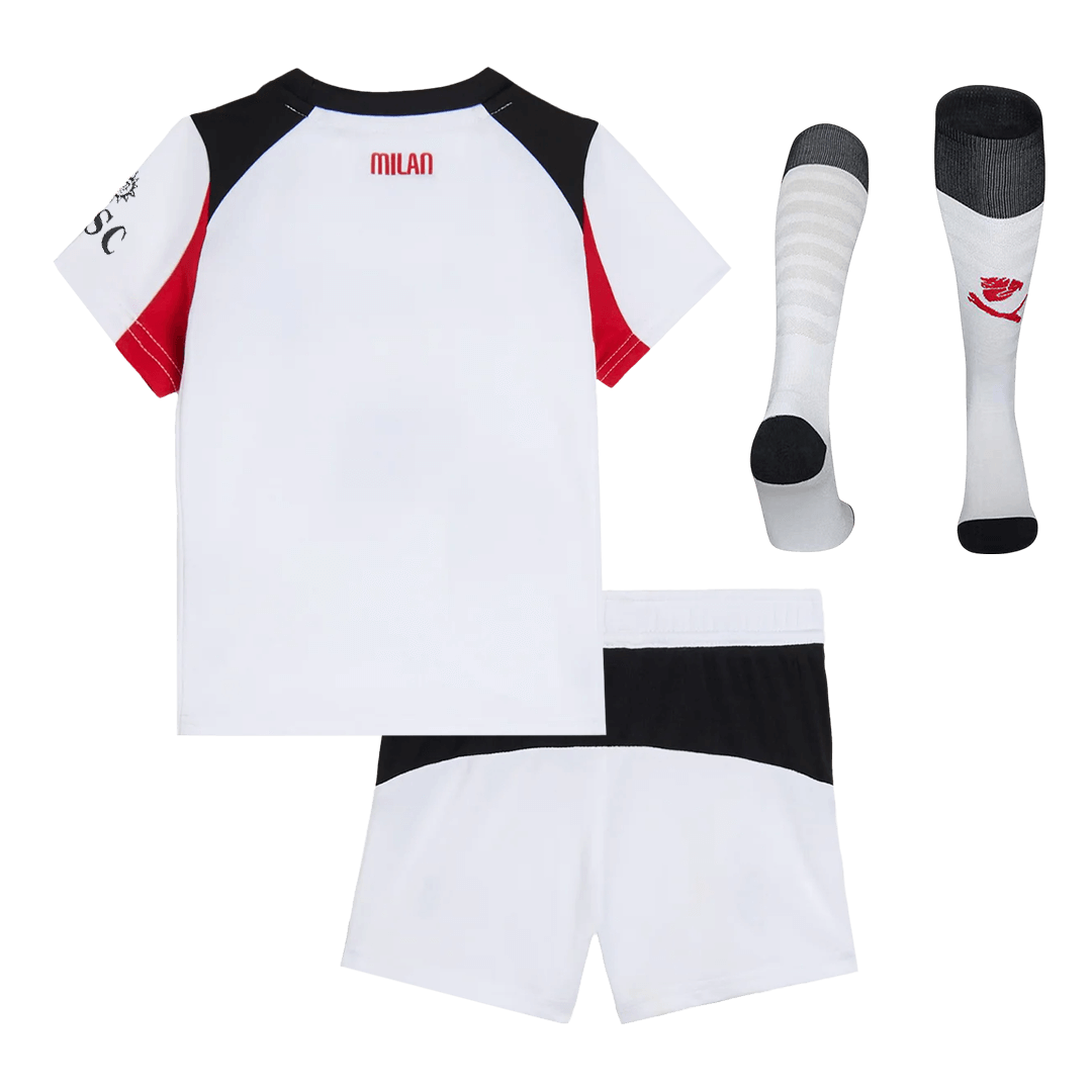 AC Milan Infantil 
 Fora Futebol Camisa Conjunto (Camisa+Shorts+Meias) 2025/26 Branco