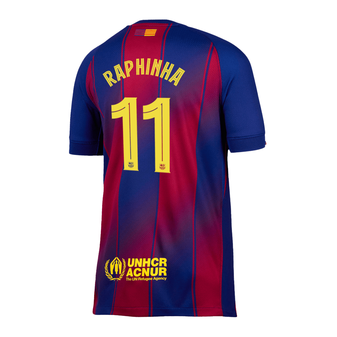 RAPHINHA #11 Barcelona Casa Camisa 2025/26- Vermelho&Azul
