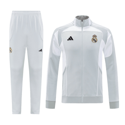 Real Madrid Conjunto Casaco(Blusão+Calça) Formação Blusão 2025/26 Cinza