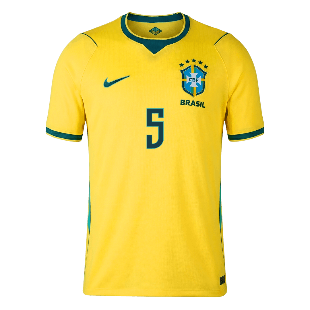 CASEMIRO #5 Brasil Casa Copa do Mundo Camisa 2026 Amarelo