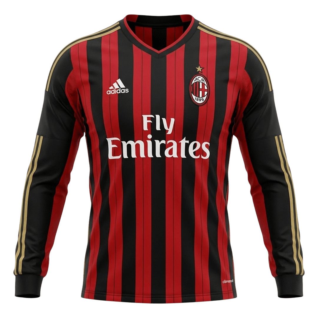 Retrô AC Milan Casa Manga Longa Camisa 2013/14 camisola de futebol 2025/26