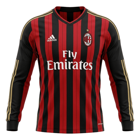 Retrô AC Milan Casa Manga Longa Camisa 2013/14 camisola de futebol 2025/26