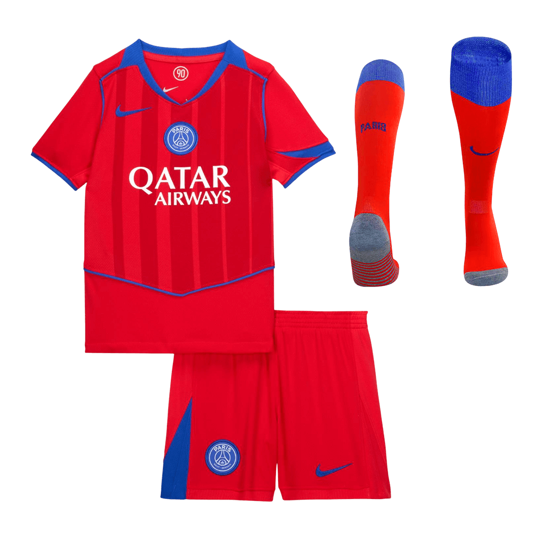 PSG Infantil 
 Terceira Futebol Camisa Conjunto (Camisa+Shorts+Meias) 2025/26 Vermelho