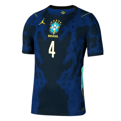 Versão do Jogador MARQUINHOS #4 Brasil Fora Copa do Mundo Futebol Camisas 2026 Marinha