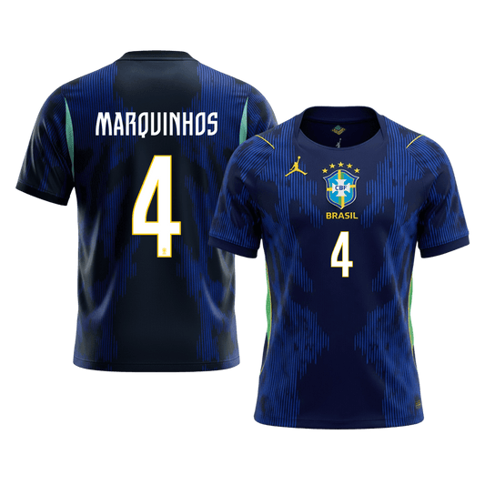 MARQUINHOS #4 Brasil Fora Copa do Mundo Camisa 2026 Marinha