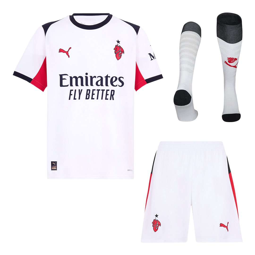 AC Milan Fora Camisa Conjunto(Camisa+Calções+Meias) 2025/26 Branco