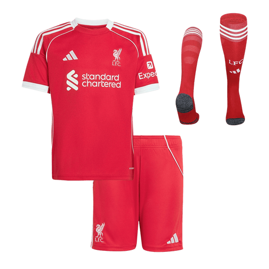 Liverpool Infantil 
 Casa Futebol Camisa Conjunto (Camisa+Shorts+Meias) 2025/26 Vermelho