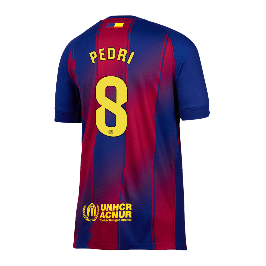 PEDRI #8 Barcelona Casa Camisa 2025/26- Vermelho&Azul