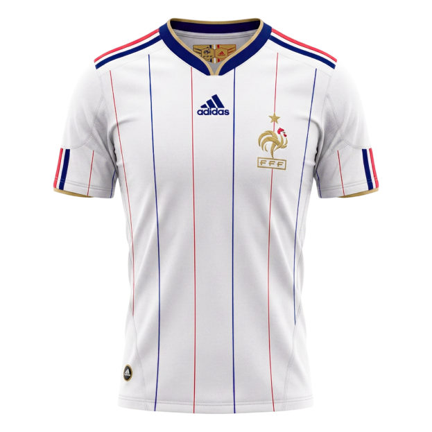 Retrô France Fora Camisa 2010 Branco camisola de futebol 2025/26