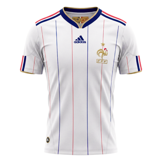Retrô France Fora Camisa 2010 Branco camisola de futebol 2025/26