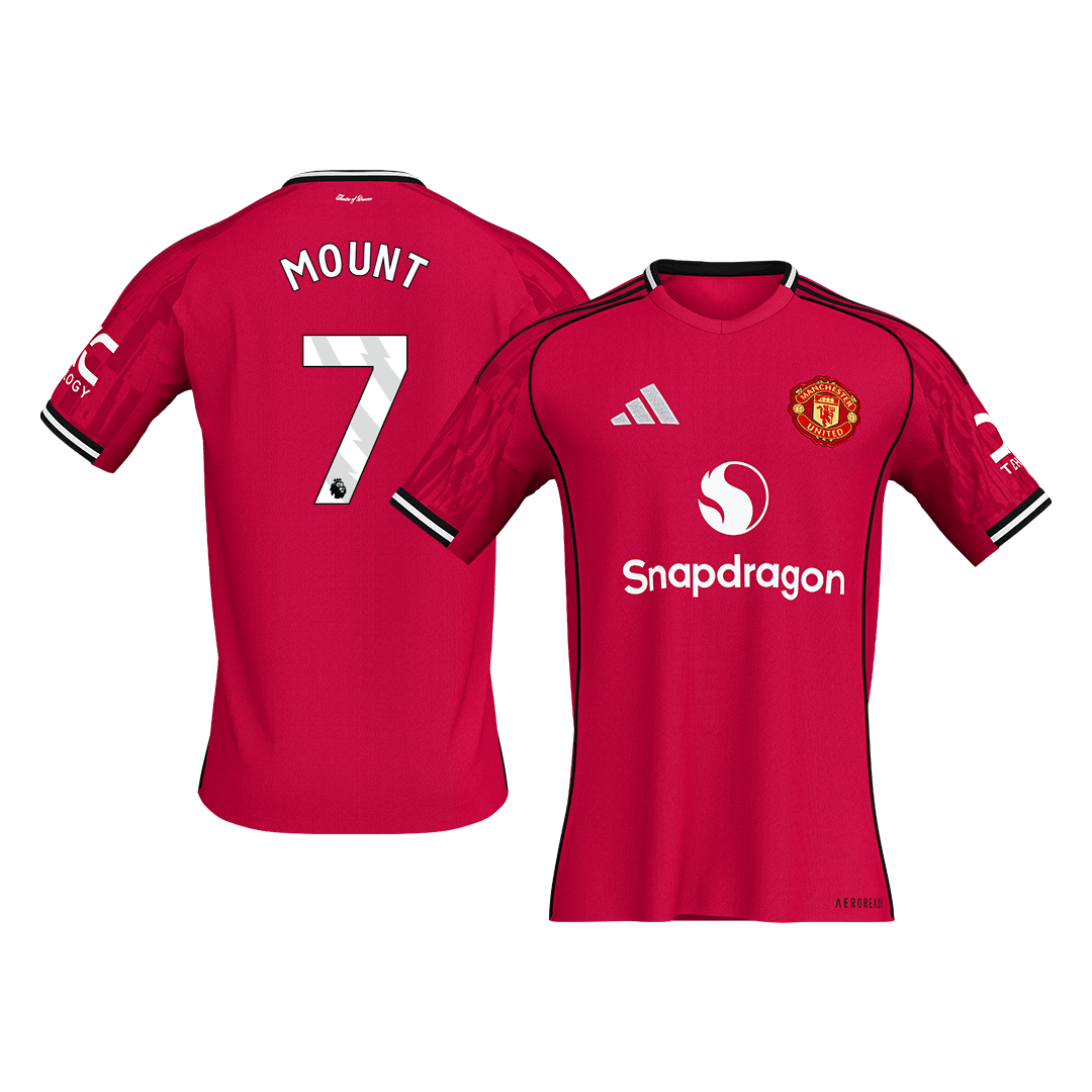【Super Qualidade】MOUNT #7 Manchester United
 Casa Futebol Camisa 2025/26 Vermelho camisola de futebo