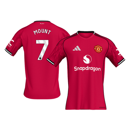 【Super Qualidade】MOUNT #7 Manchester United
 Casa Futebol Camisa 2025/26 Vermelho camisola de futebo