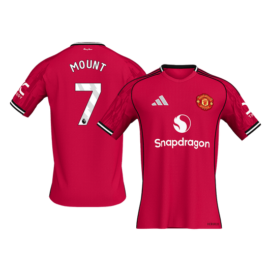 【Super Qualidade】MOUNT #7 Manchester United
 Casa Futebol Camisa 2025/26 Vermelho camisola de futebo