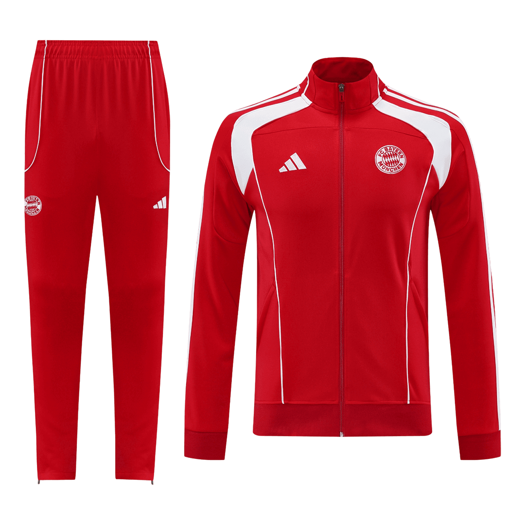 Bayern Munich Treino Jaqueta Conjunto (Jaqueta+Calças) 2025/26 Vermelho camisola de futebol