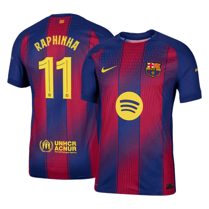Jogador RAPHINHA #11 Barcelona Casa UCL Futebol Camisas 2025/26 camisola de futebol